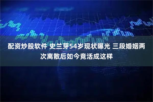 配资炒股软件 史兰芽54岁现状曝光 三段婚姻两次离散后如今竟活成这样